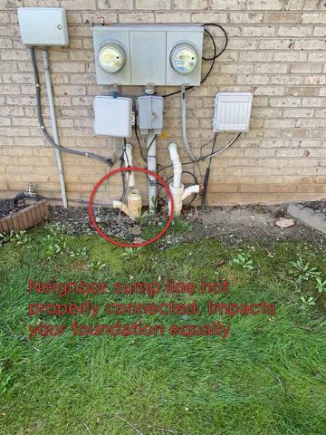 Discharge terminating at the foundation