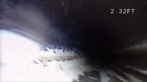 2 ft – clean PVC at entry